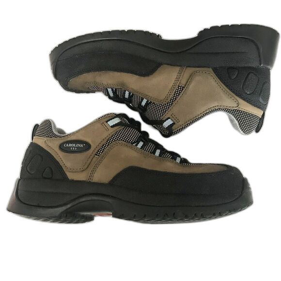 Carolina Tan Brown Leather Composite Toe Lace Up Boots Shoes Women’s 7.5 W - Picture 3 of 14